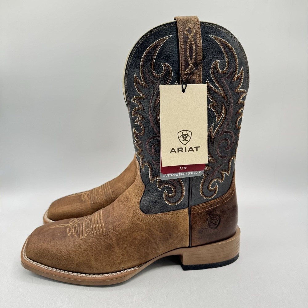 Ariat Lasco Western Boots Men's Size 9 D Blue Leather Bantam Weight - Picture 10 of 16